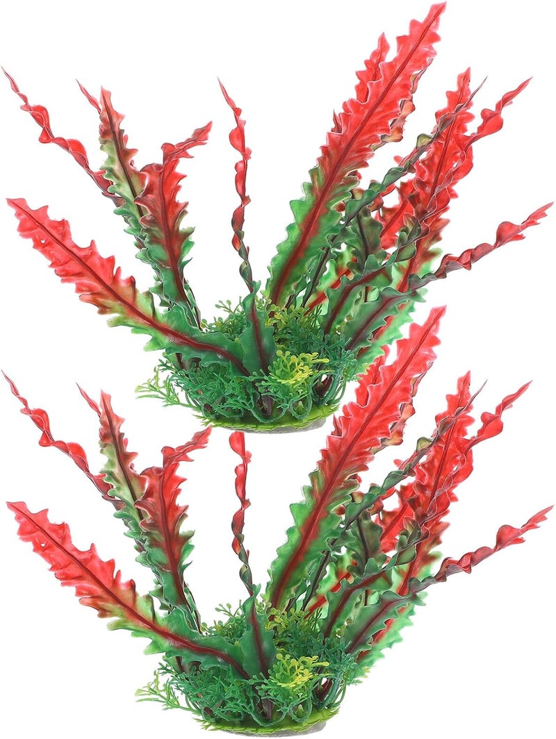 2pcs Aquarium Plant Decorations Tall Plastic Fish Tank Plants for Betta Fish Artificial Aquarium Grass and Aquatic Habitat Enhancements - Image 1