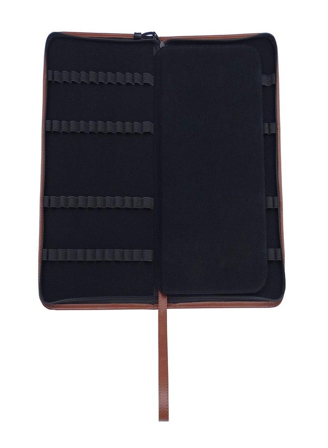 Lanxivi Coffee Cowhide Leather Fountain Pen Case for Various Size Pens, 46 Slot Display Holder Bag - Image 3