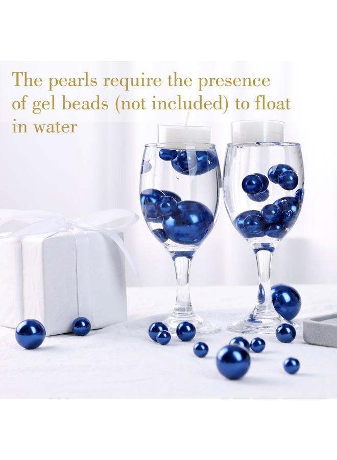 DomeStar 110PCS Floating Beads No Hole, Floating Pearls Vase Fillers Table Centerpieces Faux Pearls for Vase Floating Candle Home Decoration, Blue - Image 4