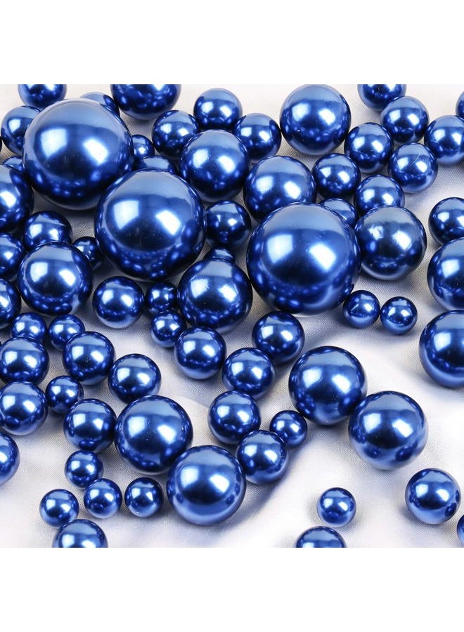 DomeStar 110PCS Floating Beads No Hole, Floating Pearls Vase Fillers Table Centerpieces Faux Pearls for Vase Floating Candle Home Decoration, Blue - Image 1