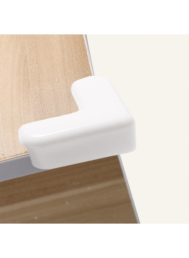 GANPUB 4Pcs PVC Desk Edge Bumpers Adhesive Furniture Corner Protectors Protector Kit Anti-Collision Edge Safety Bumpers Baby Proof Soft Self-Adhesive Table Sharp Edges Guard Safety(White) - Image 4