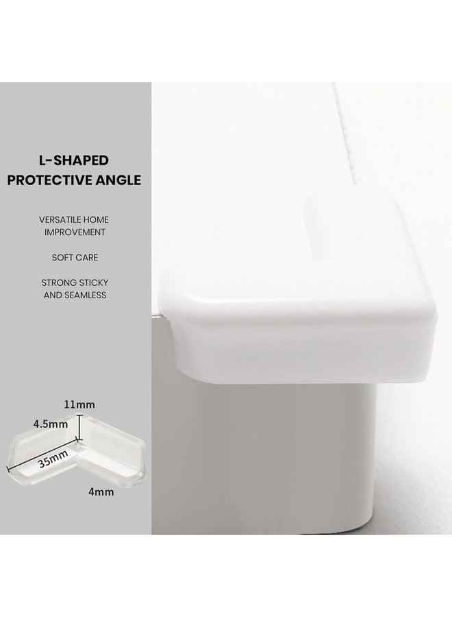 GANPUB 4Pcs PVC Desk Edge Bumpers Adhesive Furniture Corner Protectors Protector Kit Anti-Collision Edge Safety Bumpers Baby Proof Soft Self-Adhesive Table Sharp Edges Guard Safety(White) - Image 2