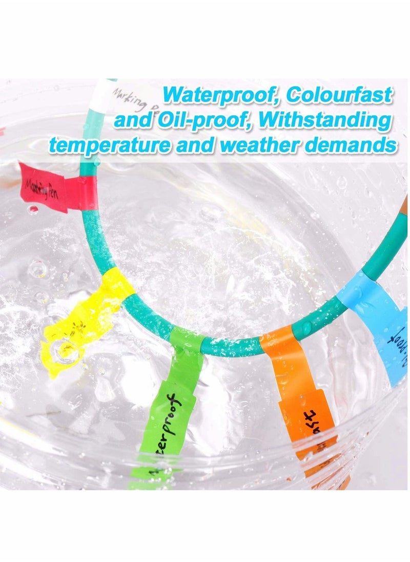 Y&D - 180 Pcs Cable Labels Sheets, Multi Color Self Adhesive Waterproof Tear Resistant Label Stickers for Office Work School Handwriting Organize Computer Cord Laser Printer - Image 1