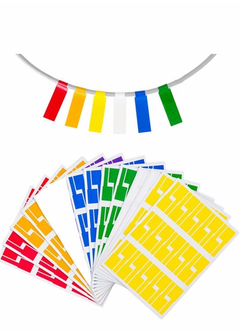 180 Pcs Cable Labels Sheets, Multi Color Self Adhesive Waterproof Tear Resistant Label Stickers for Office Work School Handwriting Organize Computer Cord Laser Printer