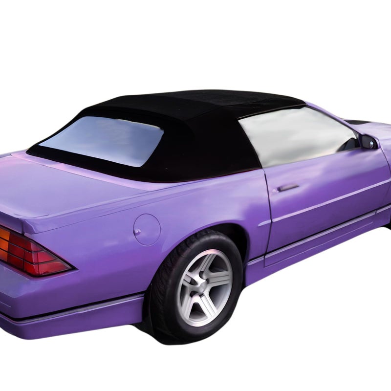 HECASA Convertible Soft Top Compatible with 19871989 Chevy Chevrolet Camaro wClear Plastic Window Black Sailcloth Vinyl