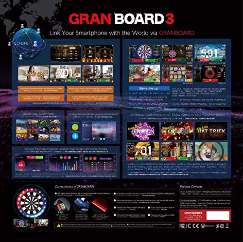 GranBoard Gran Board 3s LED Dartboard (Blue) with Special Bracket & ChoukouTip100pics & DartsSet - Image 4