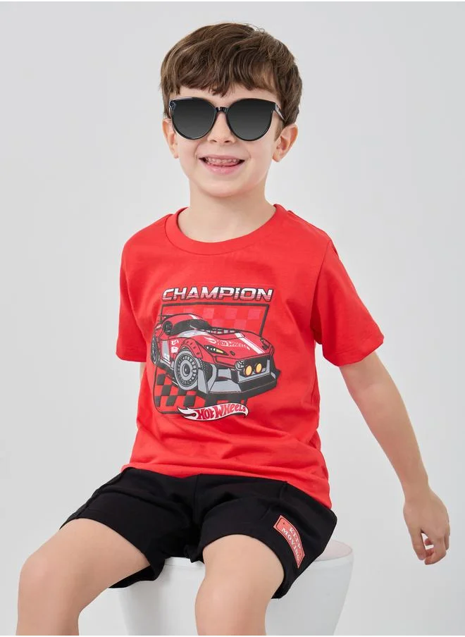 ستايلي Styli Graphic Print Round Neck T-Shirt