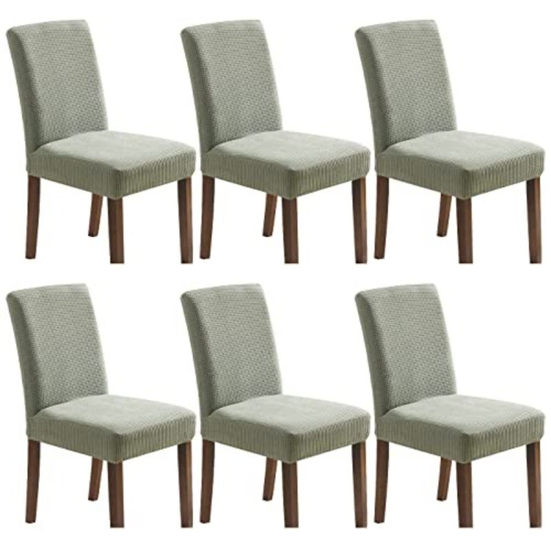 Stretch Chair Covers for Dining Room Set of 6, Dining Room Chair Covers for Home Decor, Removable Dining Chair Cover Non-Slip Kitchen Chair Cover 6 Pack - Image 1