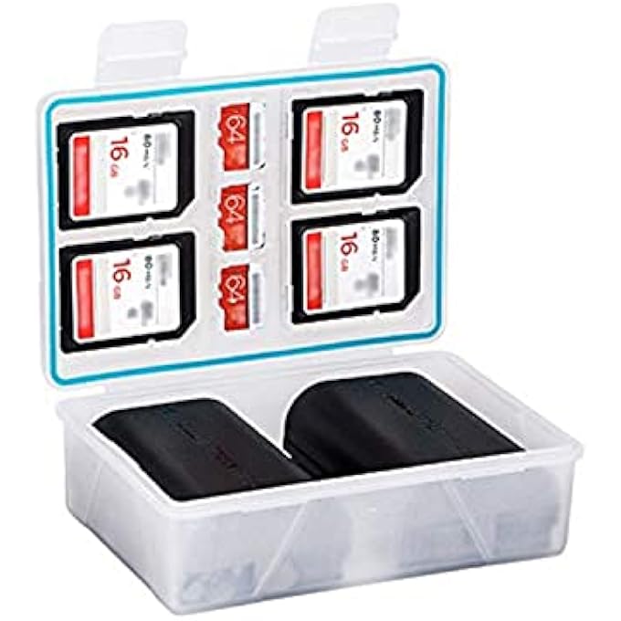 JJC BC-6 CAMERA BATTERY BOX MEMORY CARD CASE HOLDER STORAGE FOR SD SDHC SDXC MSD MICRO SD MICROSD XQD CF CARDS AA BATTERY FOR DSLR - Image 1