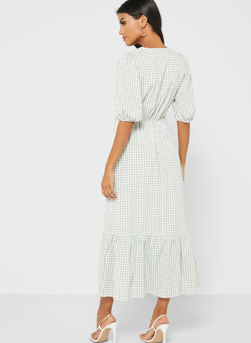 new look tall Gingham Wrap Dress