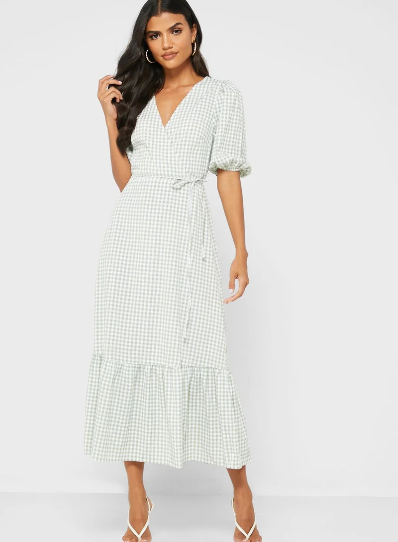 new look tall Gingham Wrap Dress