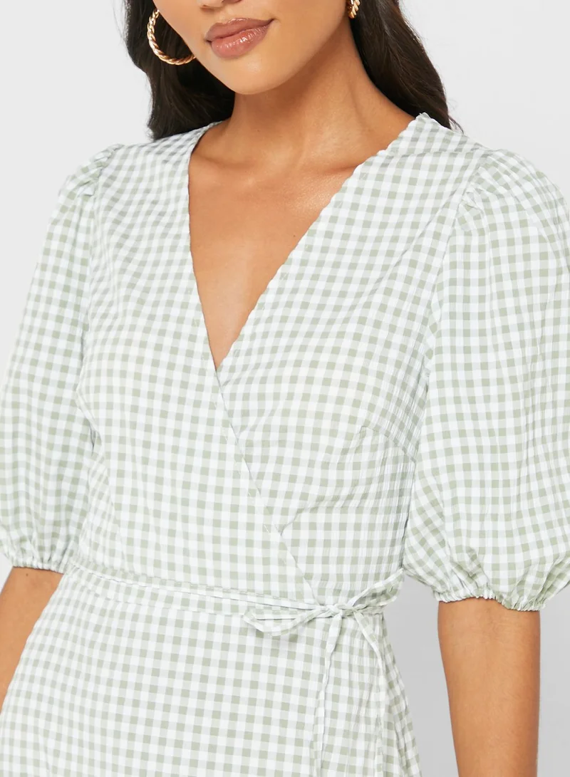 new look tall Gingham Wrap Dress