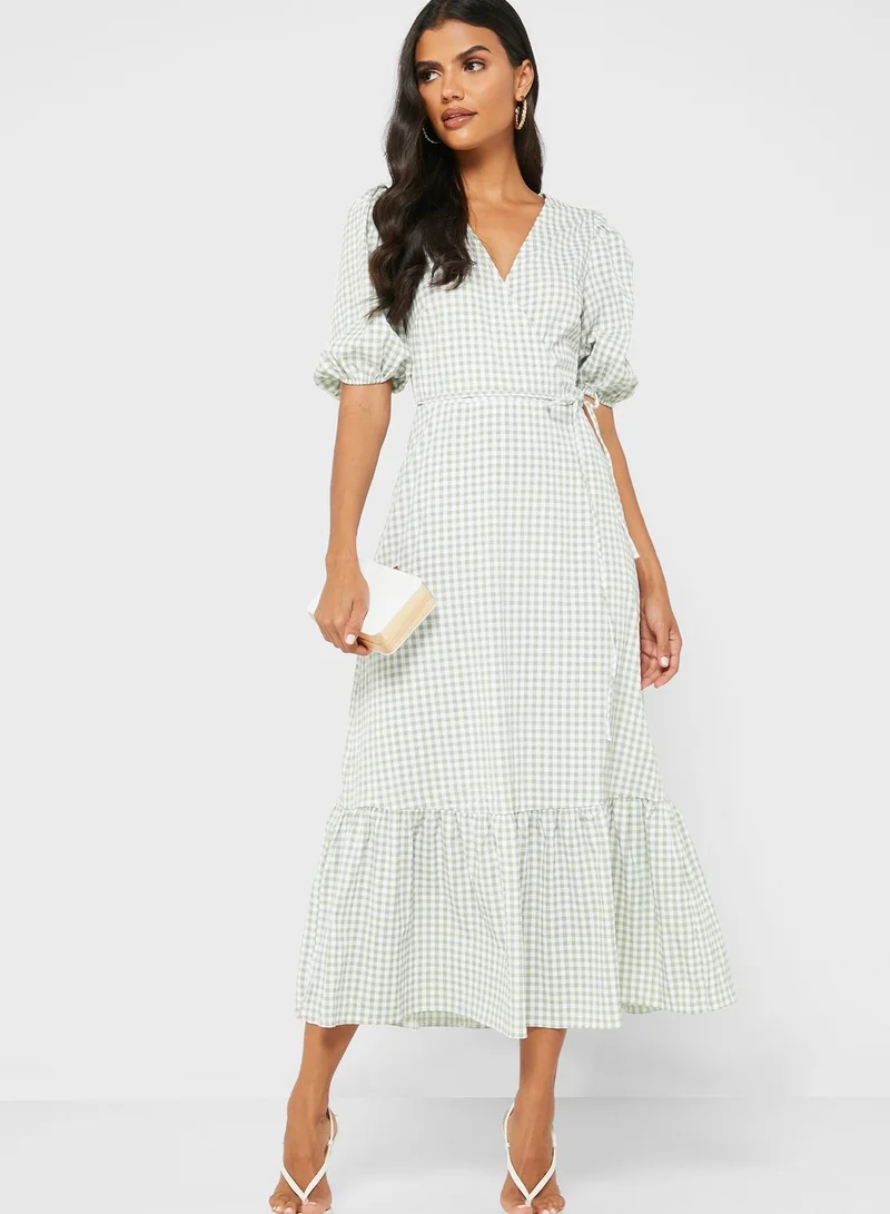 new look tall Gingham Wrap Dress