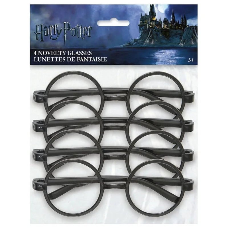 Unique Authentic Black Harry Potter Glasses - Pack of 4 - Magical Cosplay & Enchanting Style - Perfect for Costume Parties - Image 2