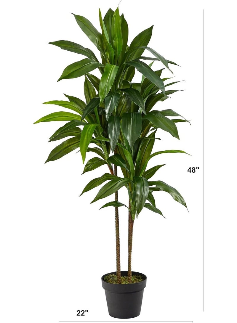 LATIFA Nearly Natural 48 inch Green Dracaena Silk Plant (Real Touch) for Indoor Decor - Image 1