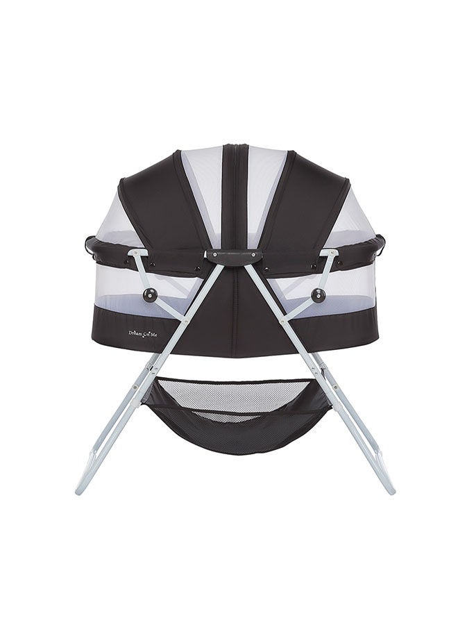 Dream On Me مهد أطفال محمول 3 في 1 من كارلي مع مرتبة وشبكة - أسود - Image 1