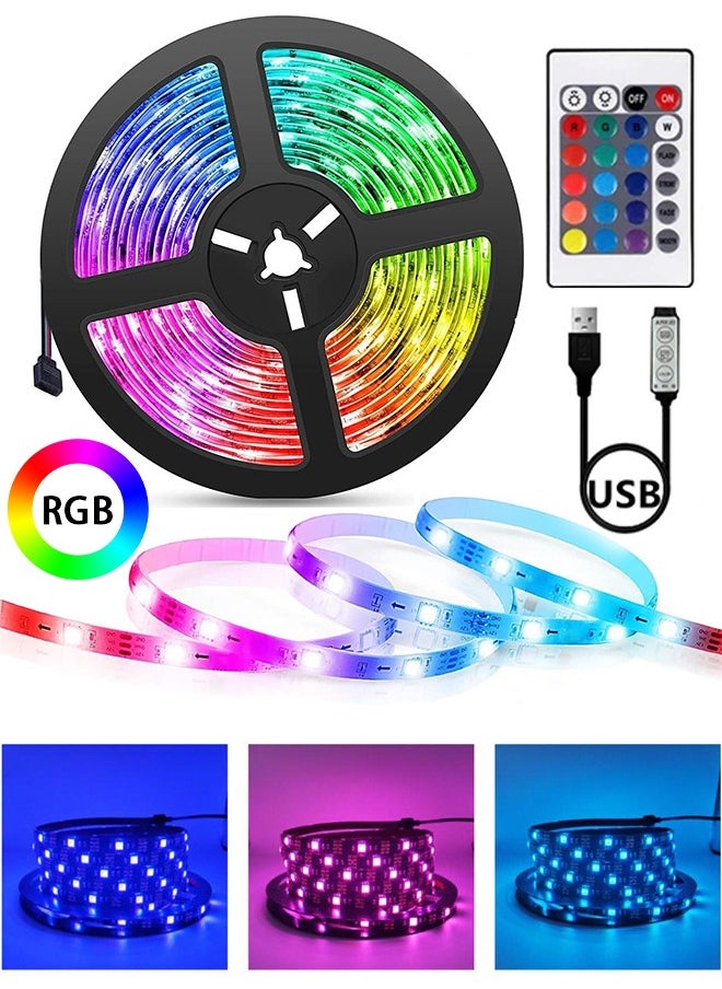 Generic - RGB Led Strip Lights, USB Led Light Strips with Remote, Led TV Lights for Bedroom、Outdoor、Game Room Decor - Image 1
