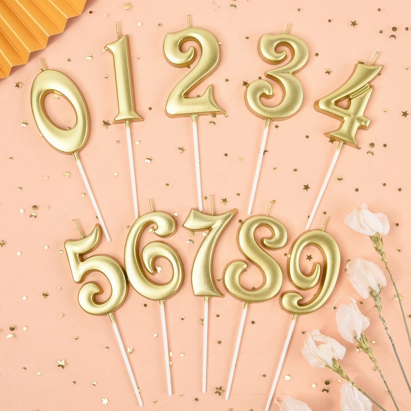 PHD CAKE 2.76 Inch Elegant Gold 1 Number Birthday Candles, Gold Number Candles, Cake Number Candles, Party Celebration - Image 3