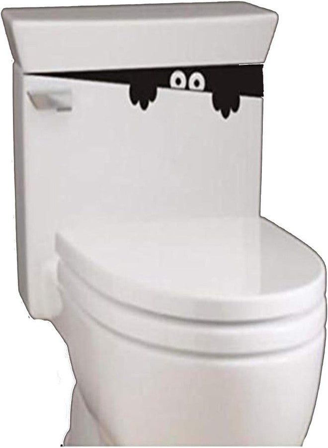 Weicoca Blalck 3D Toilet Monster Peep Art Decal -Funny Bathroom Seat Decor Removable Sticker -Cute Toilet Lid Decals - Image 1