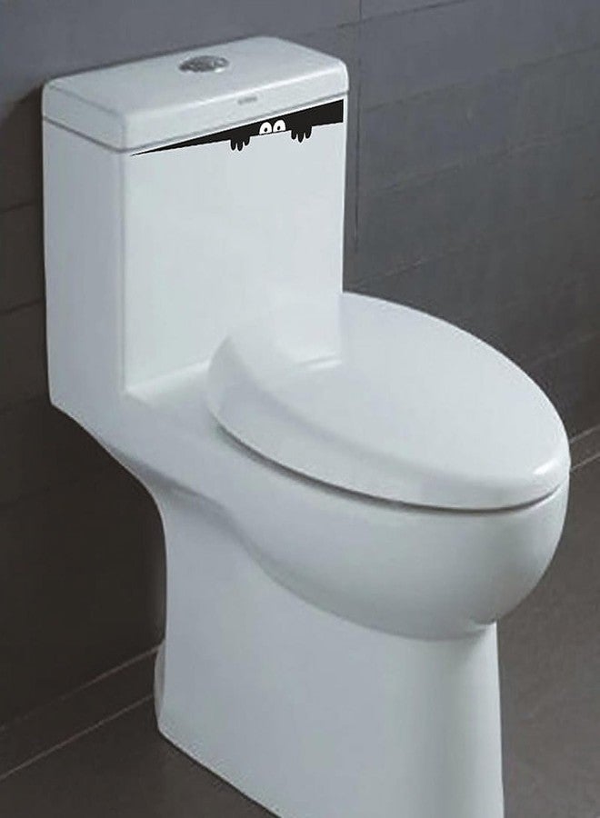 Weicoca Blalck 3D Toilet Monster Peep Art Decal -Funny Bathroom Seat Decor Removable Sticker -Cute Toilet Lid Decals - Image 5