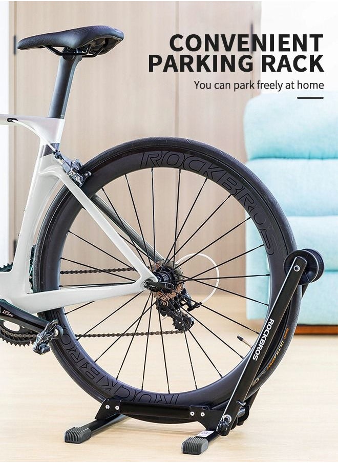 GROIC Bicycle Storage Stand, Foldable Steel Floor Bike Stand, Bike Floor Parking Rack Steady Wheel Holder Fit,Mountain MTB and Road Bicycles Indoor Outdoor Garage Storage,Bicycle Supplies  - Image 2