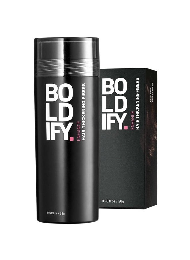 Boldify Hair Fibers Powder For Thinning Hair (Dark Brown) Undetectable & Natural 28G Bottle Completely Conceals Hair Loss In 15 Sec Hair Thickener & Topper For Fine Hair For Women & Men  - Image 2