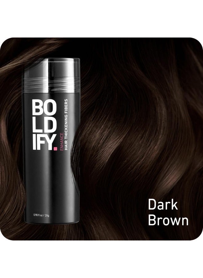 Boldify Hair Fibers Powder For Thinning Hair (Dark Brown) Undetectable & Natural 28G Bottle Completely Conceals Hair Loss In 15 Sec Hair Thickener & Topper For Fine Hair For Women & Men  - Image 4