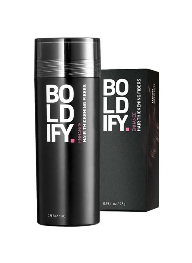 Boldify Hair Fibers Powder For Thinning Hair (Dark Brown) Undetectable & Natural 28G Bottle Completely Conceals Hair Loss In 15 Sec Hair Thickener & Topper For Fine Hair For Women & Men  - Image 1
