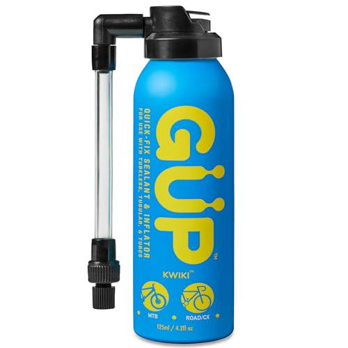 G U P GUP (GÜP كويكي) سائل إصلاح الإطارات السريع ومضخة الهواء؛ للدراجات الجبلية، الطرق، السيكلوكروس، الحصى؛ لختم وإصلاح الإطارات المثقوبة أو المسطحة (محول خرطوم شرايدر/بريستا) - Image 1