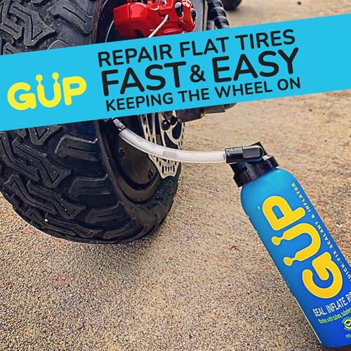 G U P GUP (GÜP كويكي) سائل إصلاح الإطارات السريع ومضخة الهواء؛ للدراجات الجبلية، الطرق، السيكلوكروس، الحصى؛ لختم وإصلاح الإطارات المثقوبة أو المسطحة (محول خرطوم شرايدر/بريستا) - Image 3