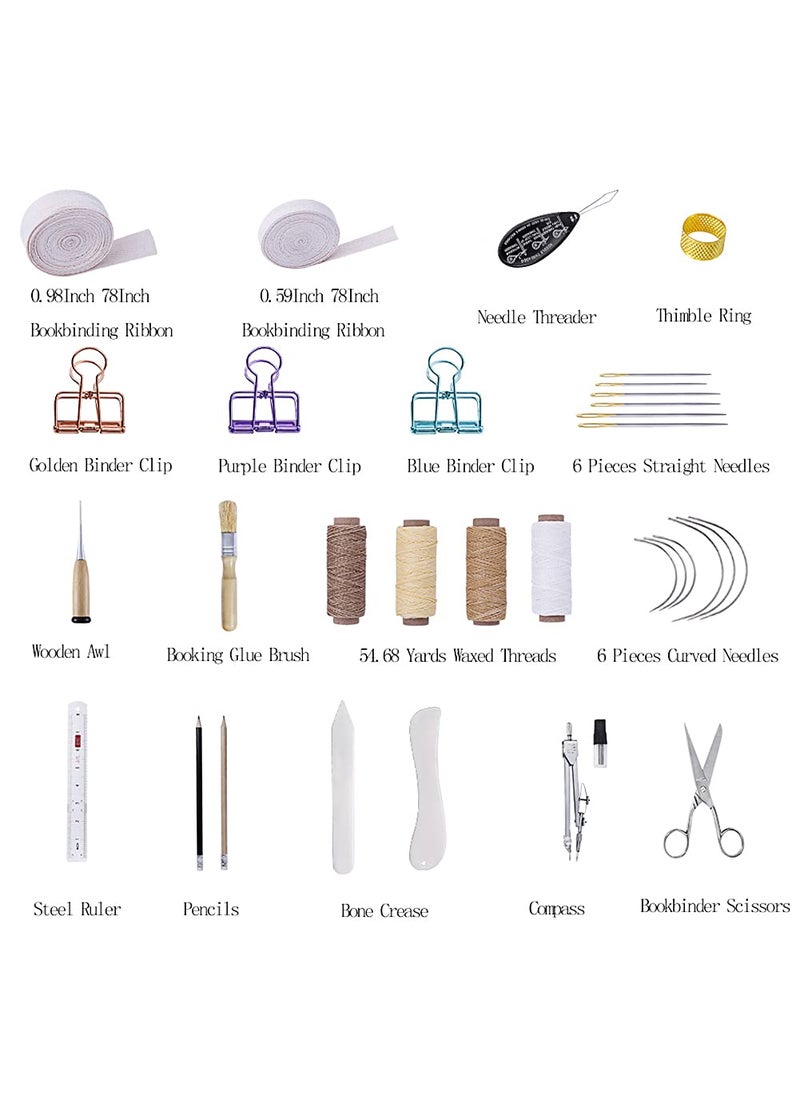 Butuze BUTUZE Book Binding Kit, Bone Folder Tool for Paper Crafting, Complete Book Binding Kits with Bone Folder Waxed Thread, Curved Needle Bookbinding, Bookbinding Supplies  - Image 2