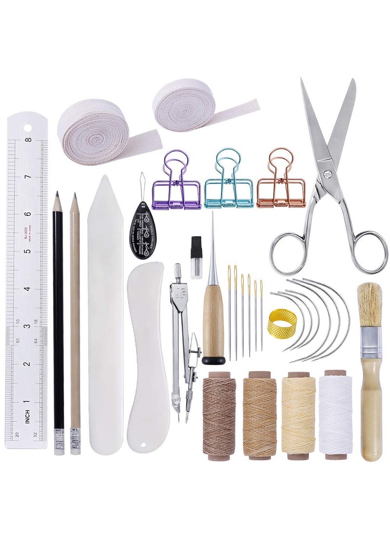 Butuze BUTUZE Book Binding Kit, Bone Folder Tool for Paper Crafting, Complete Book Binding Kits with Bone Folder Waxed Thread, Curved Needle Bookbinding, Bookbinding Supplies  - Image 1