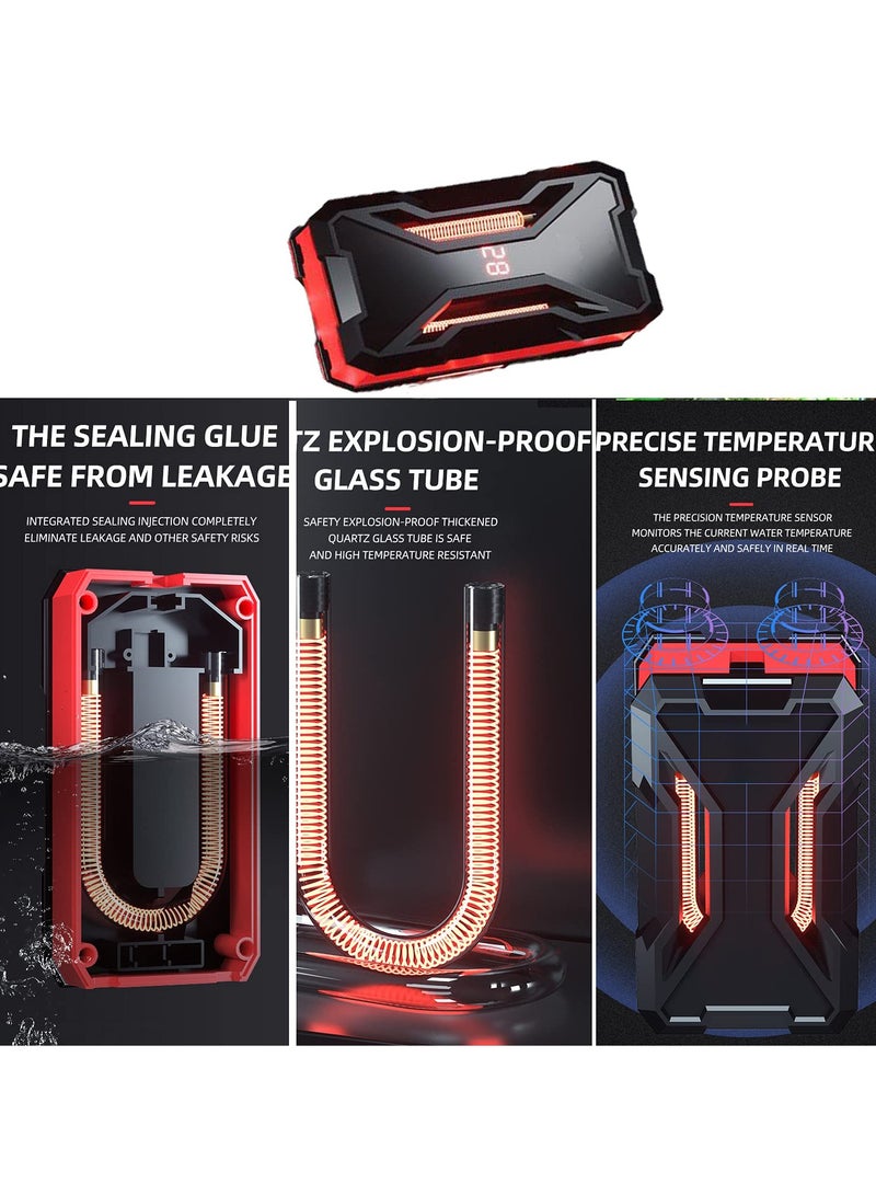 SYOSI 200W Aquarium Heater with LED Display, Submersible Fish Tank Heater, External Temperature Controller, Suitable for Betta, Frogs, Turtles, 200 W Tank Heat Rod - Image 5