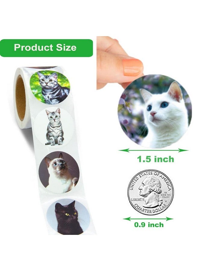 Hohamn 1.5" Cat Stickers For Kids Teachers 500 Pcs Cat Kitten Stickers For Toddlers Birthday Party School Reward Giveaways - Image 4