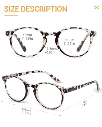 JOLISU 5 Pack Reading Glasses For Women/Men-Blue Light Blocking Computer Reader w/Round Frame - Retro Clear Lens Fake Eyeglasses（1.75） - Image 3