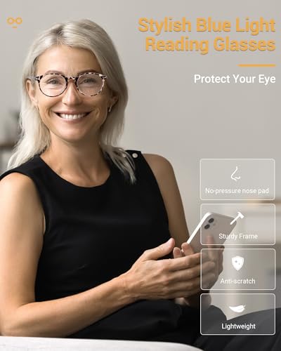 JOLISU 5 Pack Reading Glasses For Women/Men-Blue Light Blocking Computer Reader w/Round Frame - Retro Clear Lens Fake Eyeglasses（1.75） - Image 2