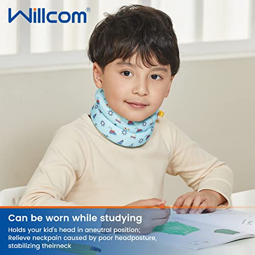 Willcom Kids Soft Neck Posture Corrector Brace, Prevent Humpback, Cervical Collar Support for Pain and Spine Alignment Straightener (Blue, 10.5-11.5inch) - Image 2