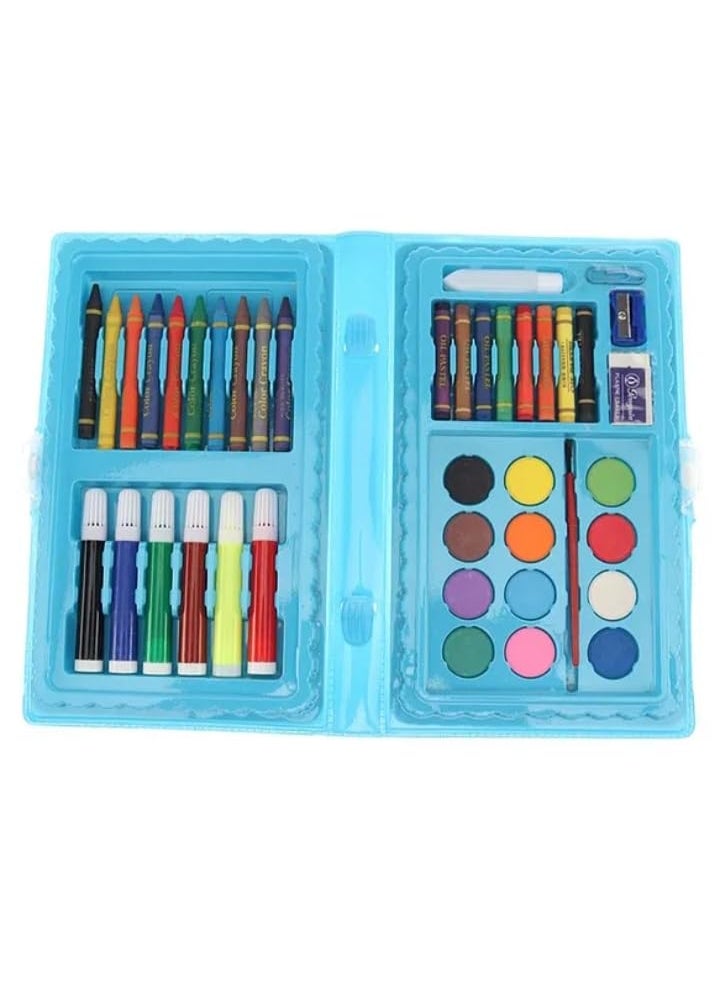 Manos Manos Colour Set for Kids Students 42 Pieces Crayons Water Colours Oil Pastels Glue Eraser Sharpener Brushes  - Image 1