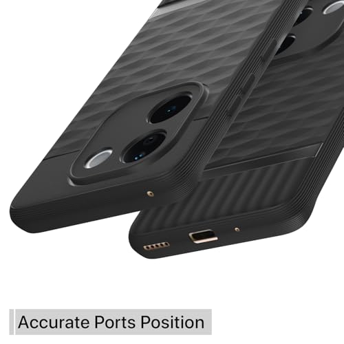 Pikkme Back Cover for Vivo T3 Pro 5G / iQOO Z9s Pro 5G Camera Protection 3D Hexa Cube Design Silicone Protective Bumper Case (Black) - Image 4