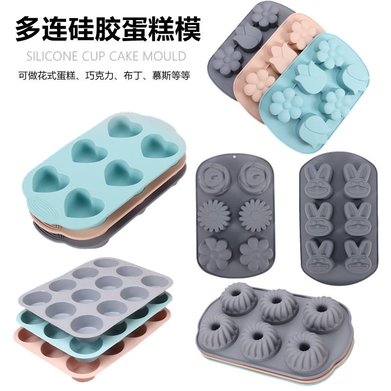 Diy Love Cake Six-Hole Jelly Pudding Mousse Chocolate Silicone Baking Mold Factory - Image 2