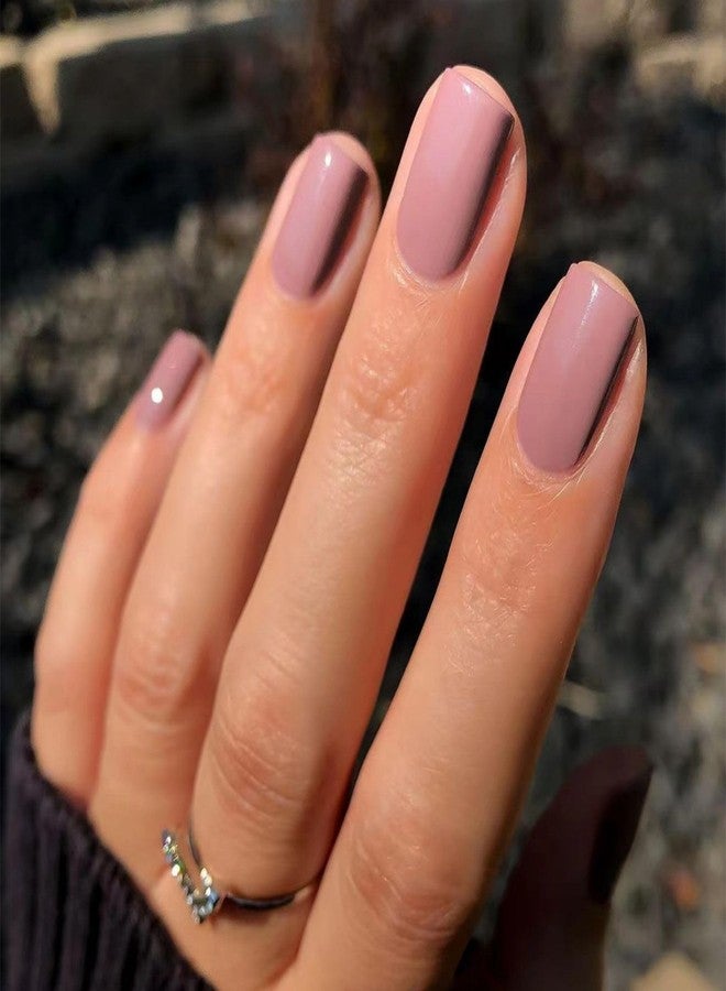 Bridge Cutters Solid Color Press On Nails Short Square Fake Nails Matte Nails Acrylic Artificial Nails Solid Color Nails Women's And Girls' Nail Salon 24 Pcs JP3069 - Image 1