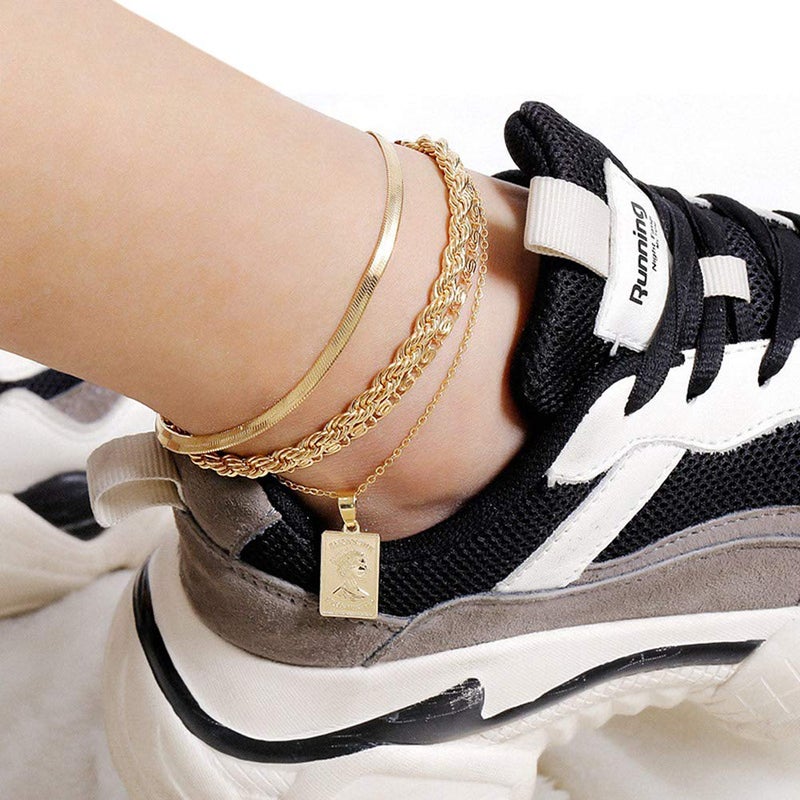 QJLE Gold Anklets for Women Waterproof,18K Gold Plated Womens Anklet Ankle Bracelets for Women Summer Beach Jewelry - Image 5