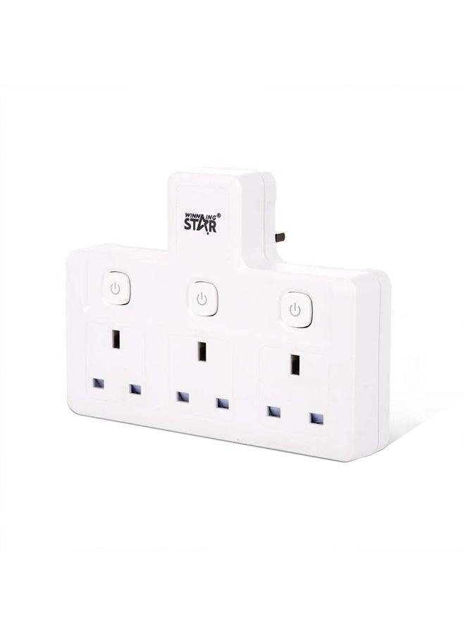 Winning Star UK Plug Extension Socket – 3 Outlets, 2500W, 10A, Fire-Retardant (ST-1086-3) - Image 1