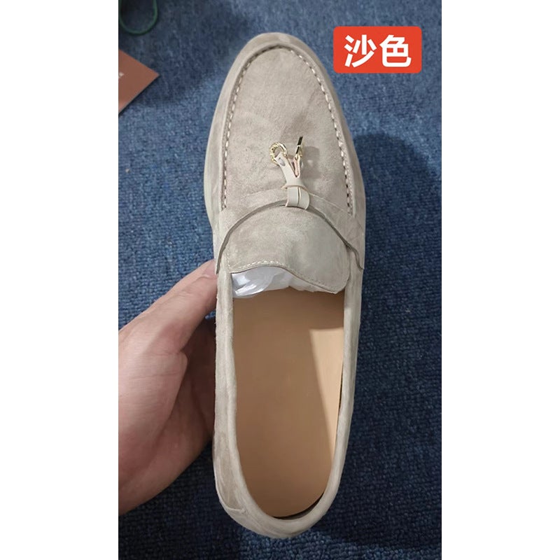 European Station Classic British Style Loafers Tassel Metal Buckle Slip-On Flat Lovers' Shoes - Image 3