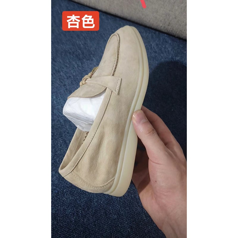 European Station Classic British Style Loafers Tassel Metal Buckle Slip-On Flat Lovers' Shoes - Image 4