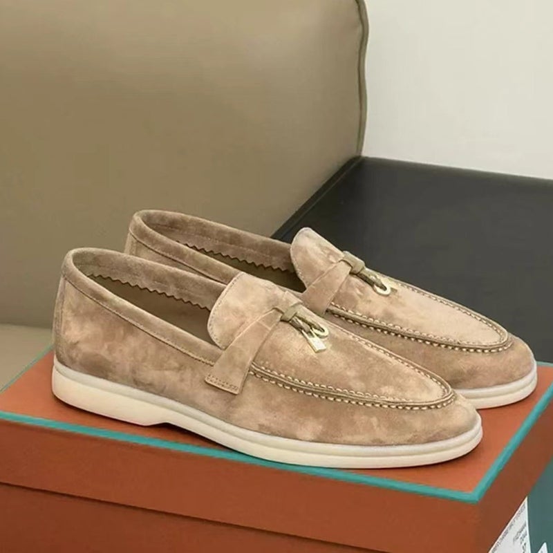 European Station Classic British Style Loafers Tassel Metal Buckle Slip-On Flat Lovers' Shoes - Image 2