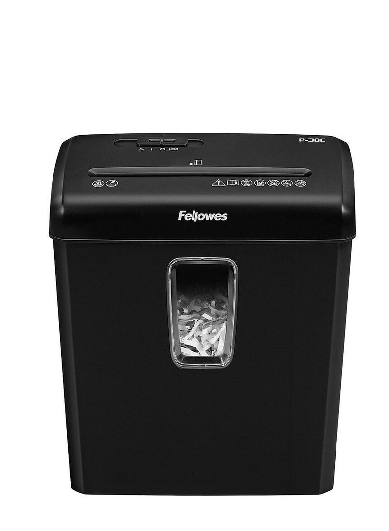 Fellows Fellowes Powershred P-30C Cross-Cut Shredder, Black - Image 1