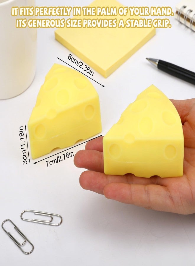 Sinbana 3pcs Squeeze Cheese, Soft Squeeze Fidget Cheese Realistic Funny Pinch Slow Rebound Food for Office School Home Decoration Adults Gift - Image 2
