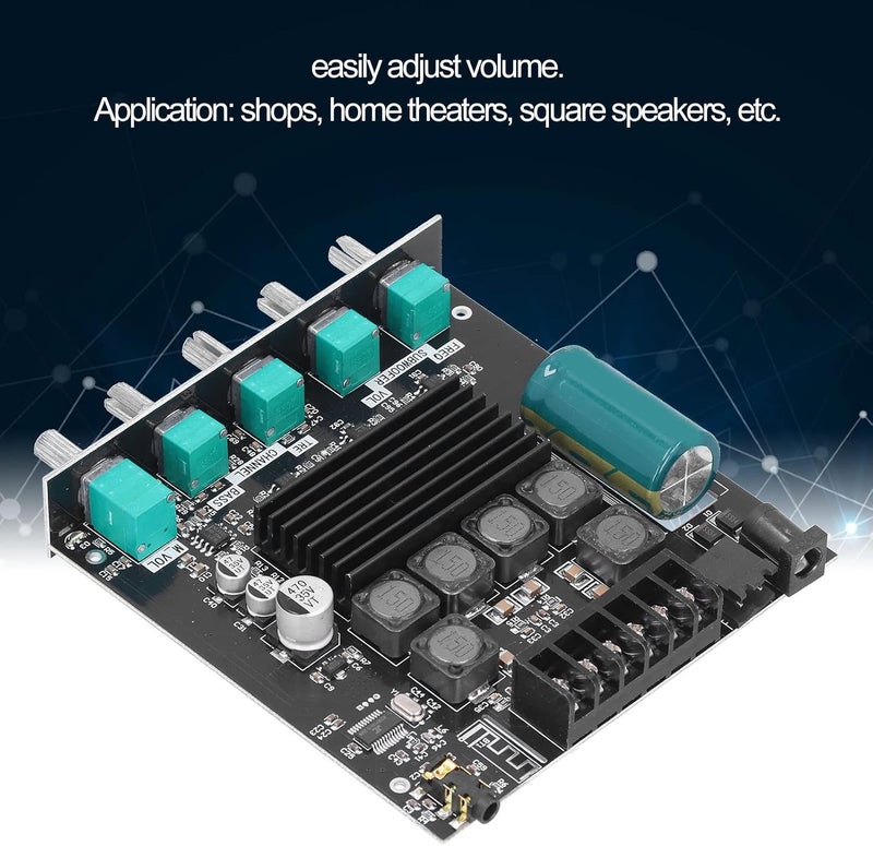 WALFRONT Amplifier Board, 2.1 Channel Audio Power Module, AUX Input, Short Circuit Protection, High Efficiency Subwoofer Amplifier for DIY Home Theater, Speakers - Image 4