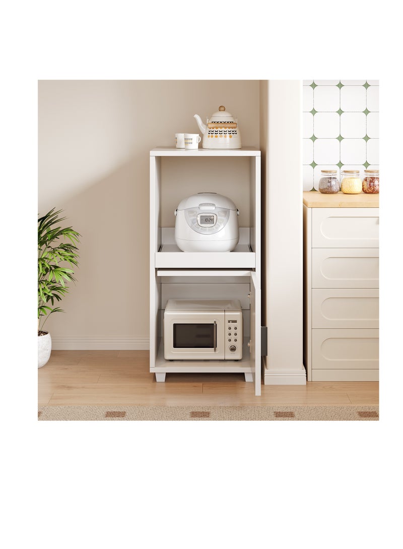  CityRiya-Long خزانة بار القهوة ذات الطبقتين مع الأبواب ، خزانة تخزين المطبخ واللوحة الجانبية - رف المطبخ ، خزانة تخزين الأطباق وهاتش المخزن ، منظم زاوية القهوة المنزلية لغرفة المعيشة ومكتب غرفة الطعام (ZWG009) - Image 2